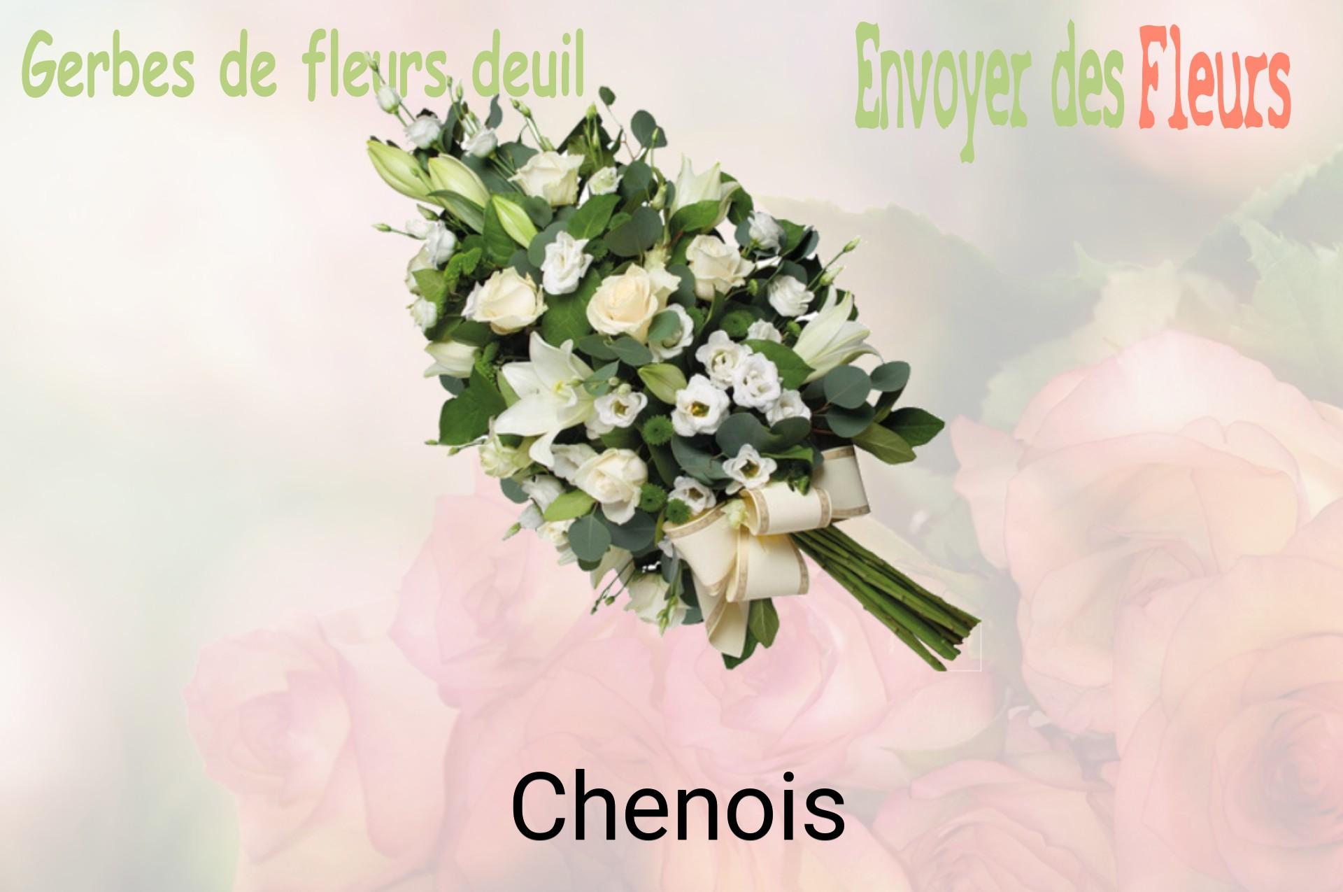 Gerbe de fleurs de deuil livrée à Chenois